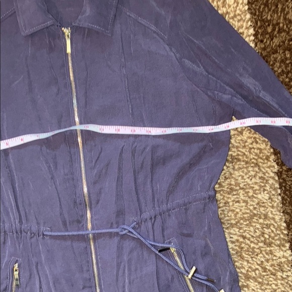 Kismet Utility Jacket Blue with Cinched Waist and Collared Neckline - Picture 13 of 15